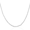2.25mm 14k White Gold Solid Diamond Cut Rope Chain